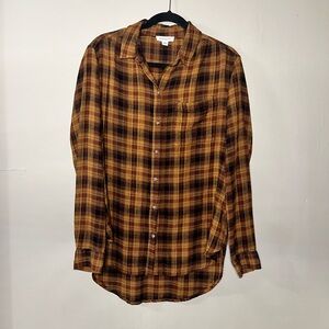 Beach Lunch Lounge Evermore Plaid Flannel Shirt Size Medium